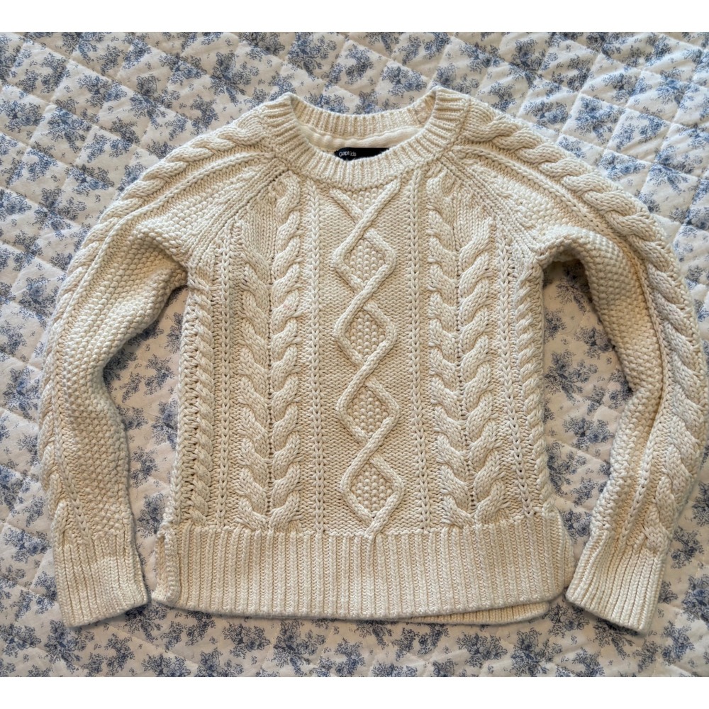 GapKids Cream Cable Knit Fisherman's Sweater XS 4-5